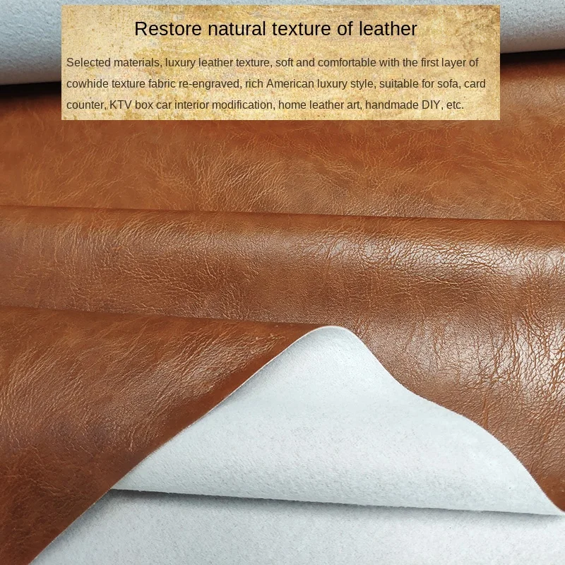 Leather Fabric Retro Emulation The Sofa   Faux Fabric Material for Clothes Pu Background Wall Hard Pack Diy