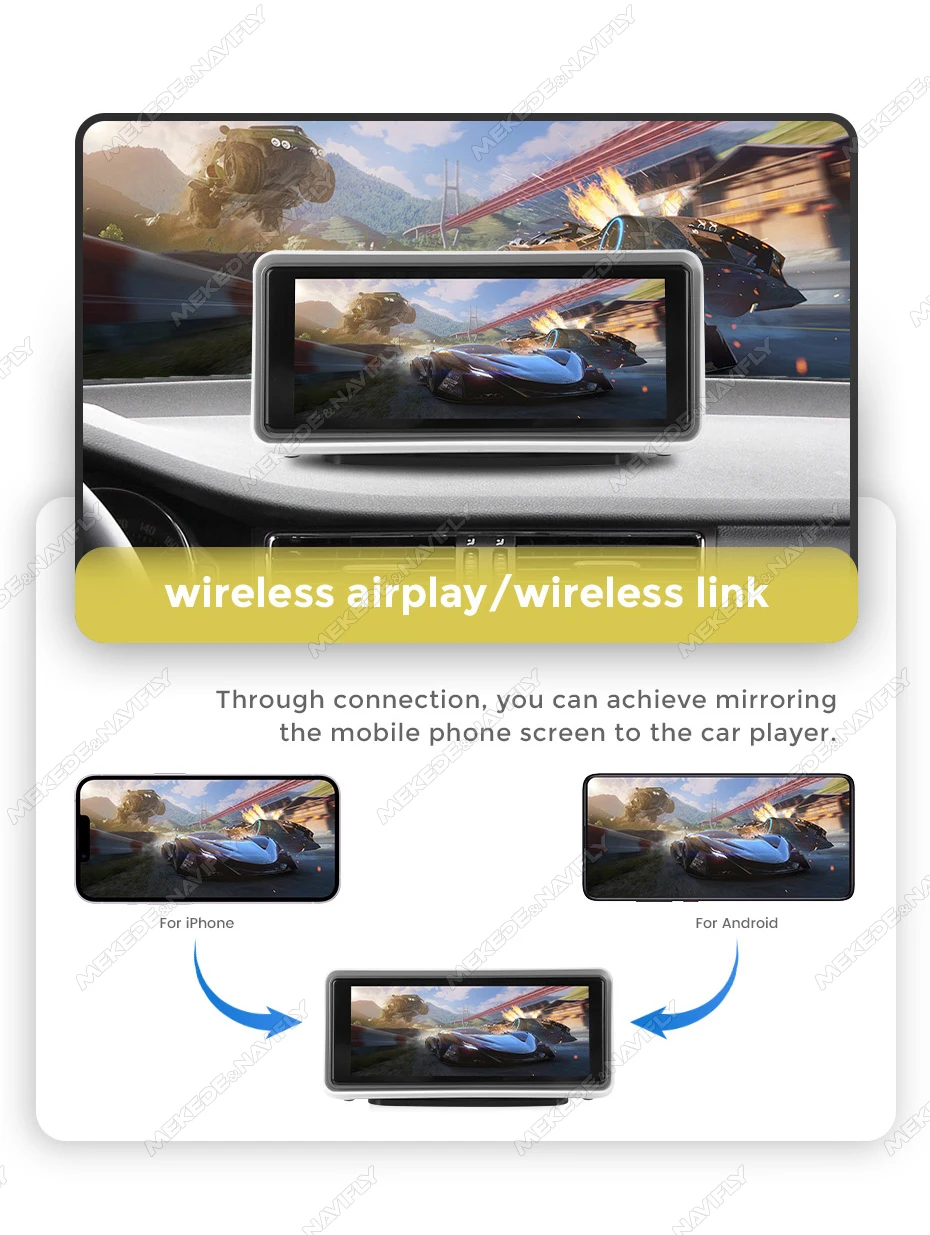 6,86 cala Radio samochodowe Uniwersalne bezprzewodowe Carplay Centralne sterowanie Inteligentny ekran BT5.0 WIFI AUX DSP Android Auto inteligentne