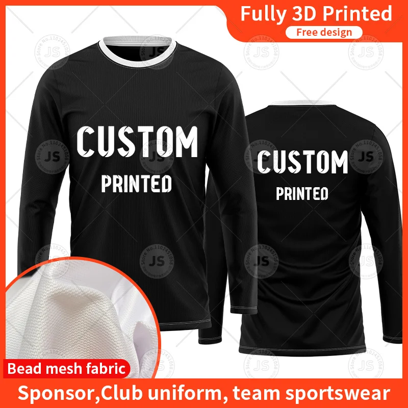 Customized Print Long Sleeved T-Shirt Print Logo Pattern Spring Autumn Round Neck Men Shirt  Casual Sports Fashion Top