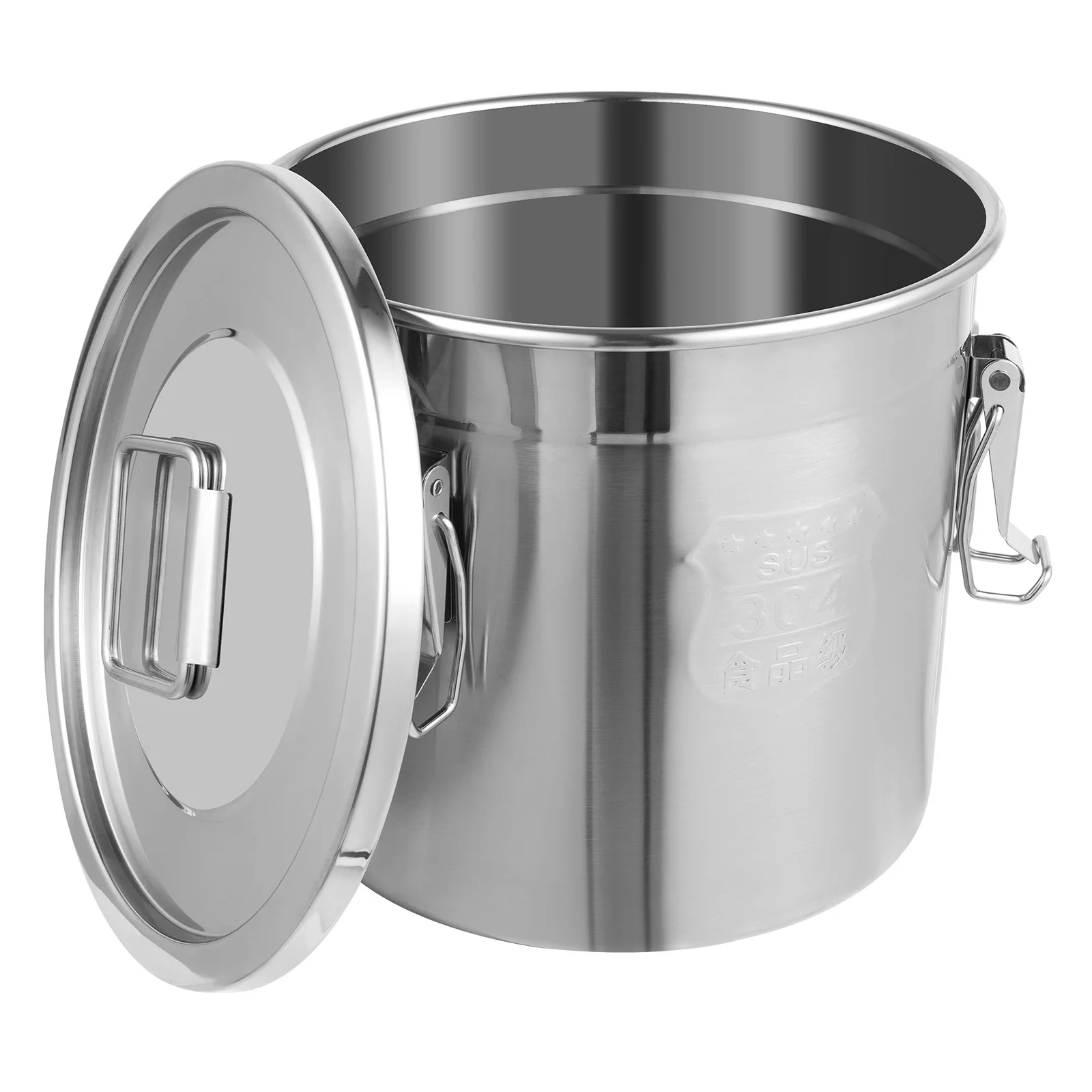 12L Cereal Rice Bucket Flour Grain Milk Wine Stainless Steel Storage Container Bucket  Scratch-resistant, Rust-resistant
