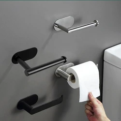 Self-Stick Toilet Paper Holder Wall Mount For Bathroom Kitchen Silver Gold Black Towel Storage Stand Stainless Steel Tissue Rack