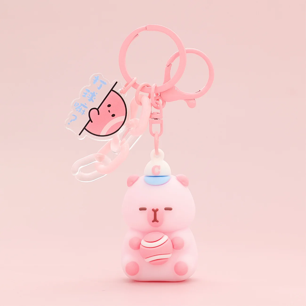 سلسلة مفاتيح كابيبارا للتنس الإبداعي - تمثال رائع ثلاثي الأبعاد - قلادة حقيبة مدرسية للطلاب - سلسلة مفاتيح خنزير لطيفة #6