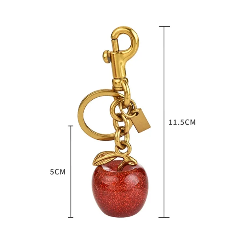 2025, modischer vergoldeter Apfel-Schlüsselanhänger, Anhänger, neuer Stil, Trend, Auto-Schlüsselanhänger, Damen und Herren, feiner Rucksack, Schmuck, Accessoires, Geschenke – Detail 1