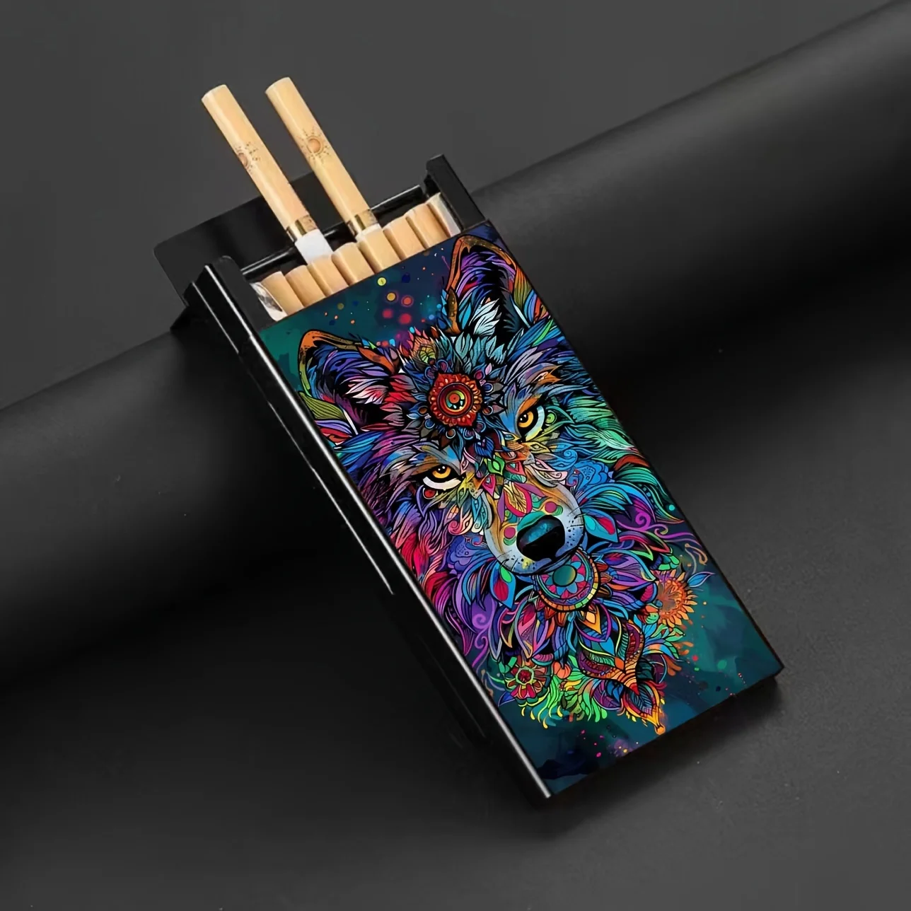 Elegant Aluminum Cigarette Case with Animal Mandala Pattern,Perfect Christmas Birthday Gift Box-Various Animal Patterns