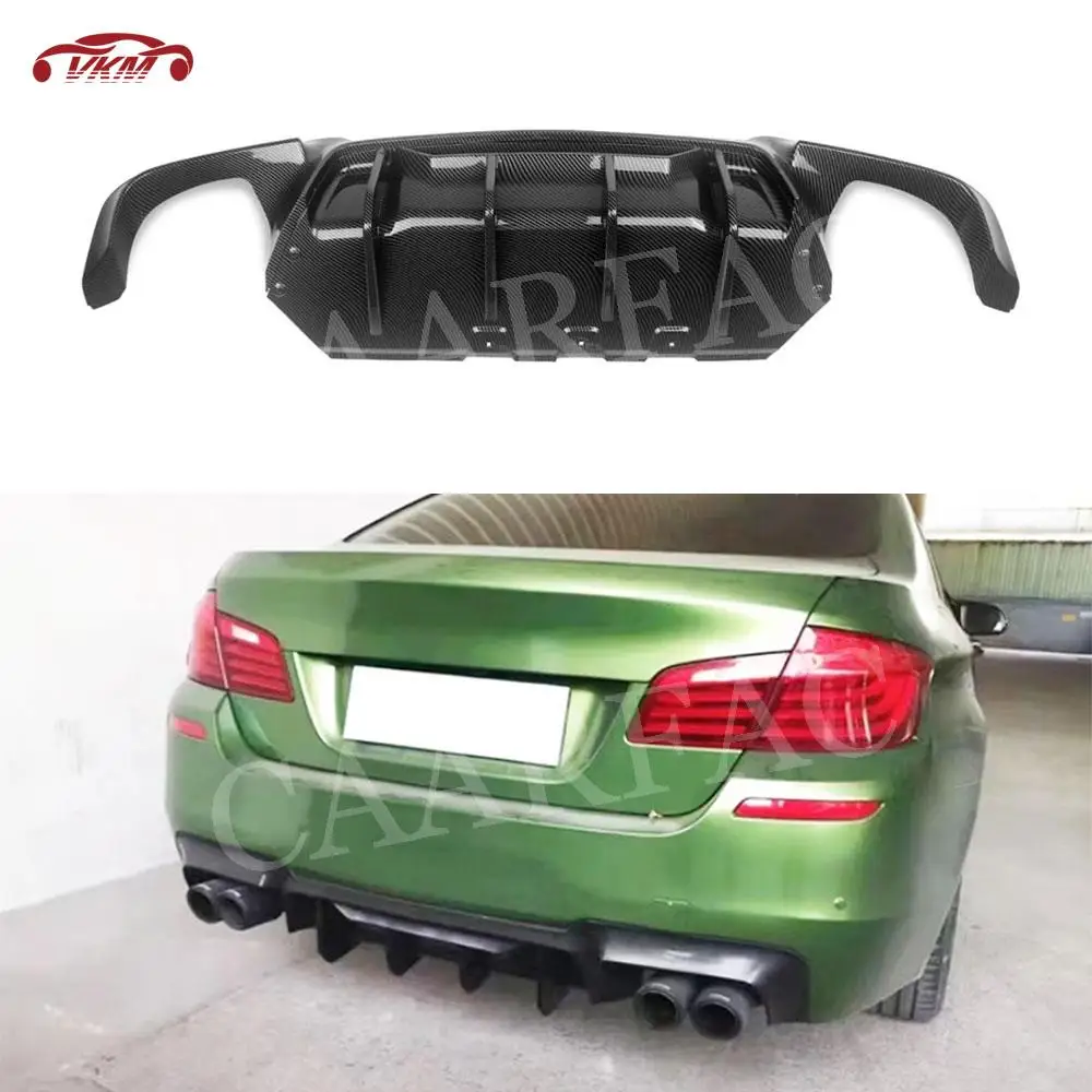 

ABS Carbon Look Rear Diffuser Bumper Lip Guard Protector Splitter For BMW 5 Series F10 M Sport M5 J Style 2011-2016 Accessories