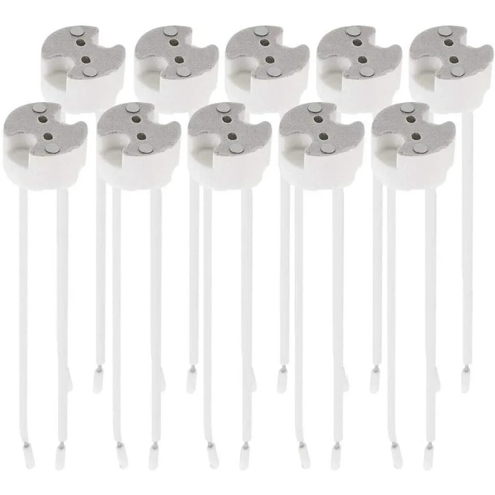 JOYINLED 10PCS MR16 GU5.3 Ceramic Lamp Socket Holder with Silicon Wire LED Halogen Bulb Base Fits MR11 G4 Lighting