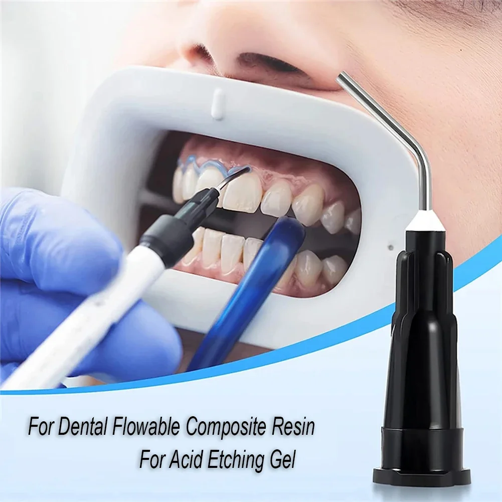 300/500Pcs Dental Flowable Composite Resin Syringe Bent Tips Etchant Acid Reagent Gel Oral Endo Root Canal Irrigation Needle Tip