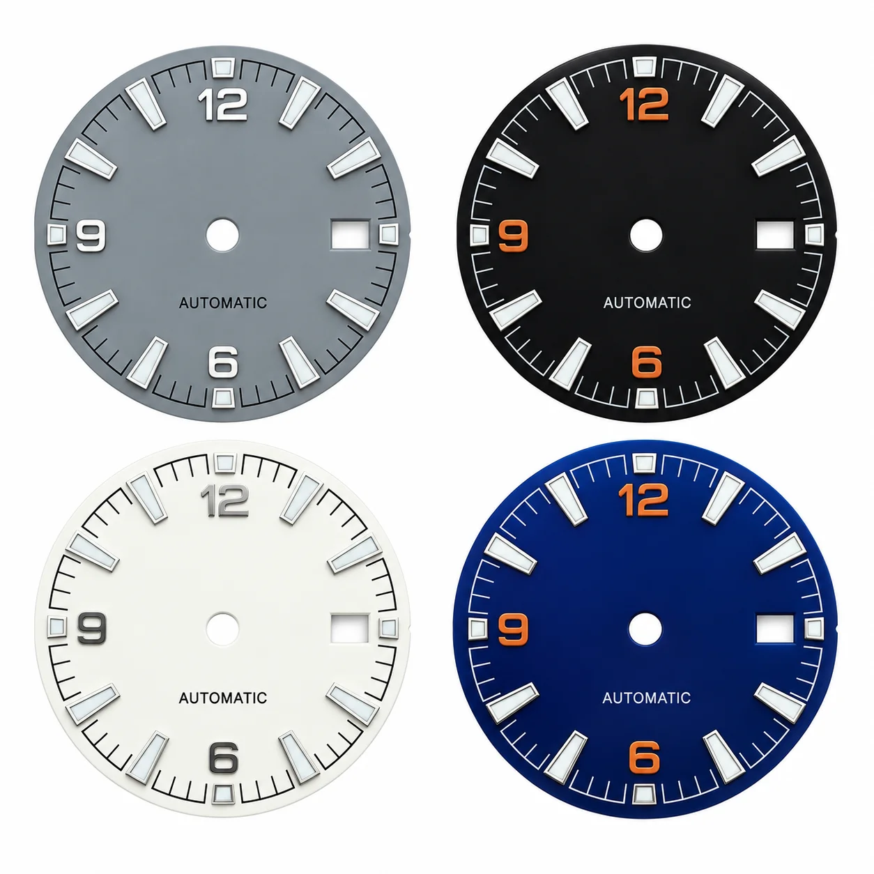 31mm Watch Dial Green Luminous 12 9 6 Numeral Date Dial for NH35 Automatic Movement Custom Logo DIY Watch Modification Parts
