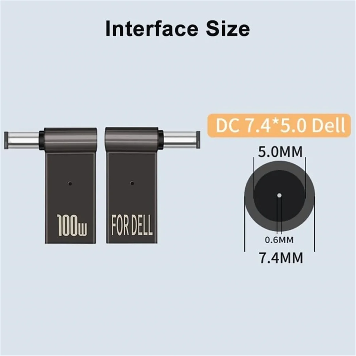 SMIEA USB C to 7.4mm Laptop Charging Adapter Female Type C to Male DC 7.4 X 5.0mm Barrel Jack Plug Converter 100W PD Charger
