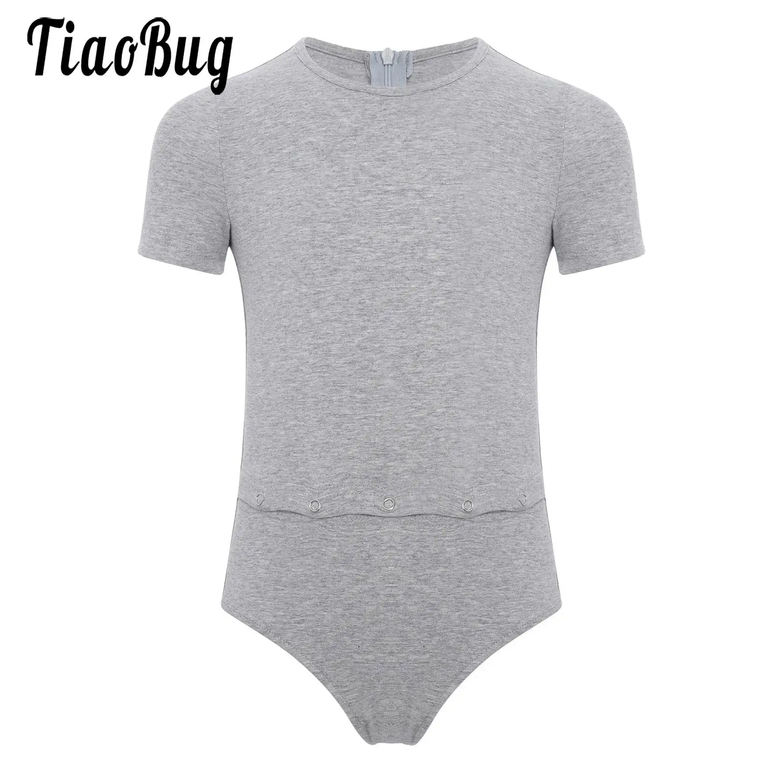 

Kids Boys Girls Adaptive Clothing Special Needs Jumpsuit Anti-strip Romper Short Leg Playsuit Round Neck Short Sleeve Bodysuit