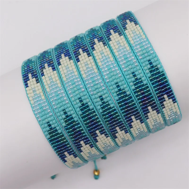 ZHONGVI Miyuki Beads Bracelet for Women Boho Ethnic Friendship Bracelets Jewelry Handmade Loom Woven Jewellery Bohemian Pulsera