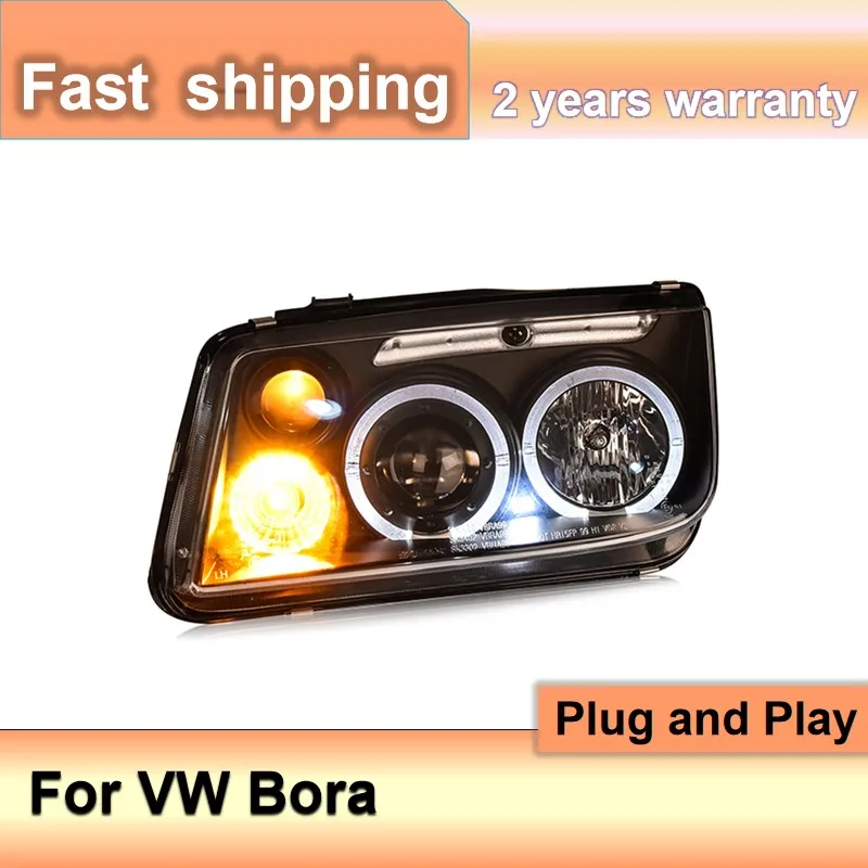 Car Accessories for VW Bora Head Lights 1999-2005 Bora Headlight LED DRL Front Bi-Xenon Lens Double Beam HID KIT