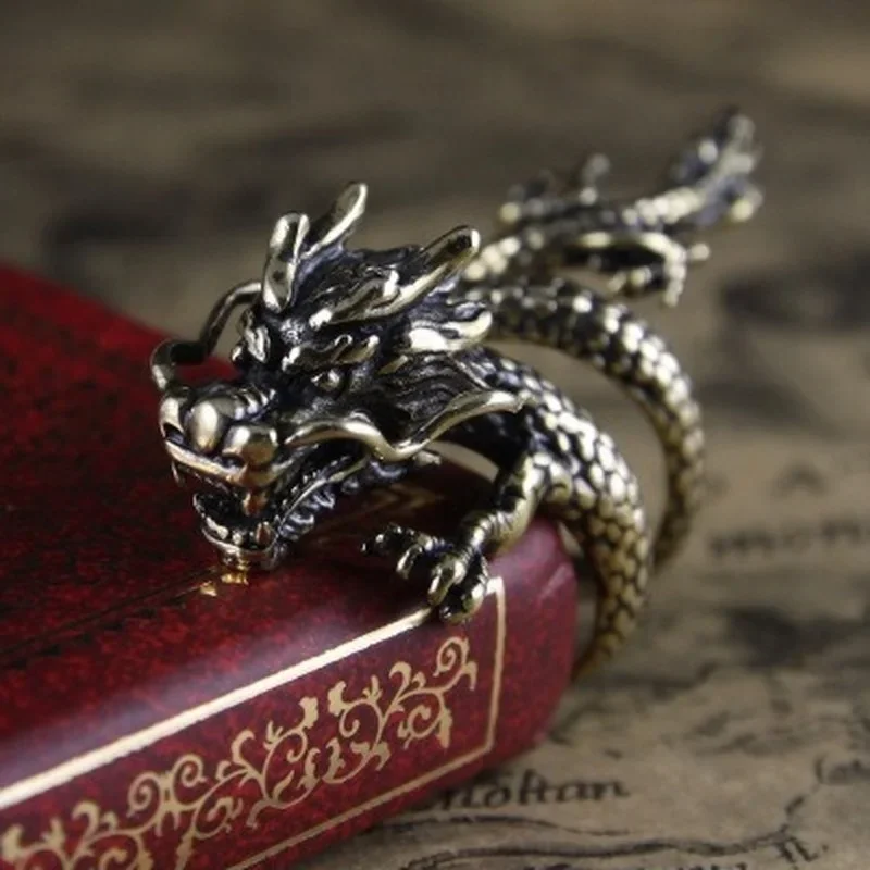 Delysia King Vintage Domineering Dragon Ring Alloy Men Personality Open-end Teens Rings for Bar