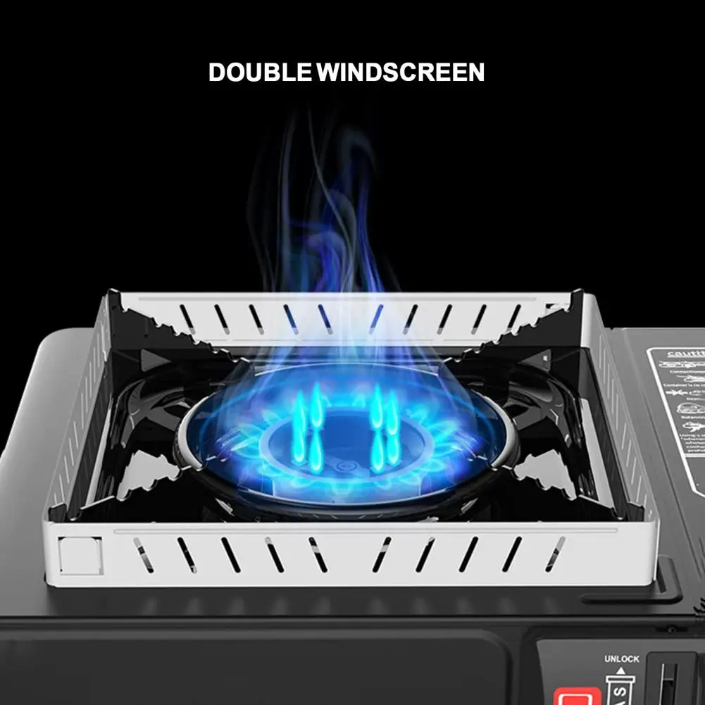 Outdoor Gas Stove Windscreen Windproof Energy Saving High Strength Stainless Steel Camping Burner Windshield