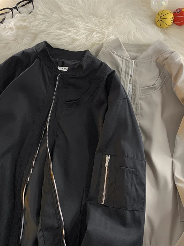 

Свободная куртка-бомбер в американском стиле для мужчин и женщин, весенне-осенняя рабочая одежда, бейсбольная куртка, верхняя одежда для пар, стильная модель Haome