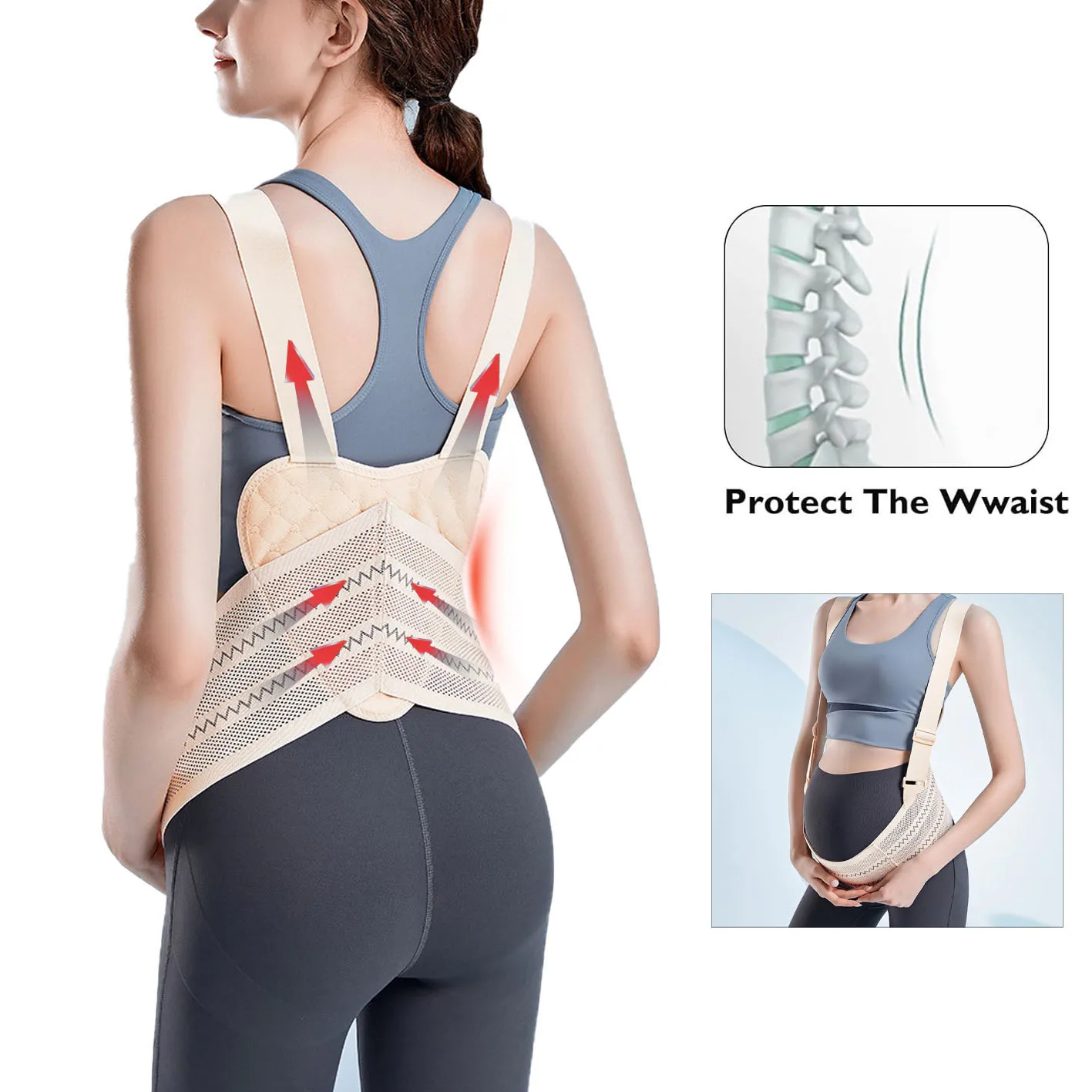 Breathable Maternity Belly Band - Adjustable Pregnancy Support Belt for Back & Abdominal,Lightweight Comfort for All Seasons