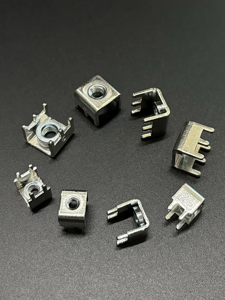 Brass Tin Plated M4M5M6 Square With Four Legs And Six Legs Pressure Riveting Thread Type PCB Board Soldering Terminals Connector