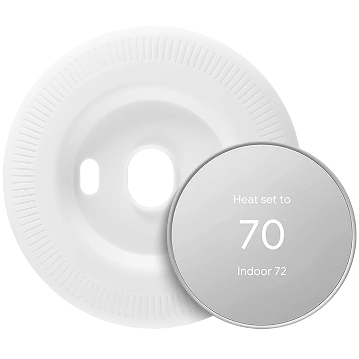 Caliente para 2020 Nest termostato Nest soporte de termostato cubierta de revestimiento cubierta de revestimiento de silicona placa trasera del termostato (blanco)