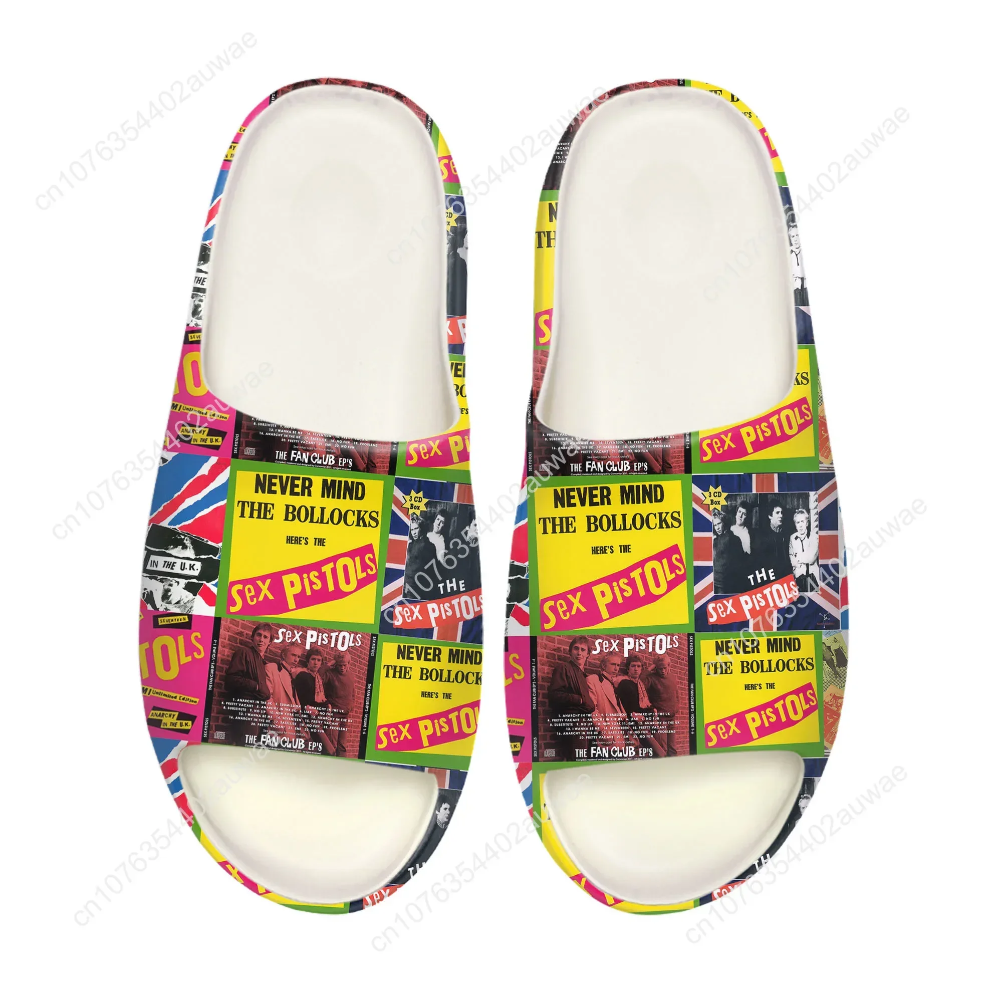 Sex Pistols Band Soft Sole Sllipers Home Clogs Step on Water Shoes Mens Womens Teenager Customize Bathroom Beach on Shit Sandals