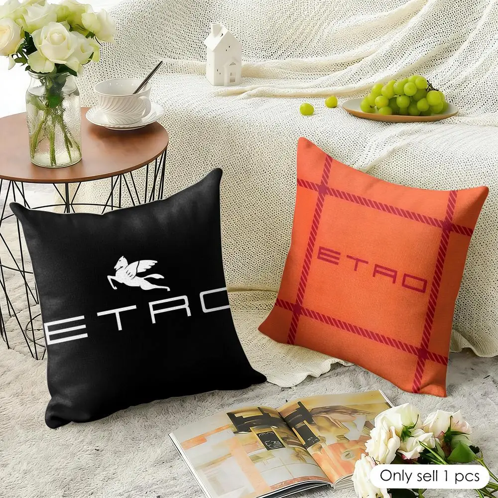 Fashion E-ETRO Cushion Cover Natural Linen Organic Fabric Double-Sided Printing Sofa Home Decor Gift Pillow Case