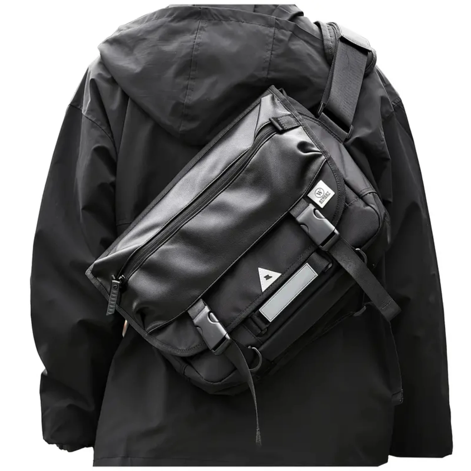 Waterproof and Reflective Enhanced Shoulder Bag for Increased Visibility and Safety with Large Capacity for Laptops