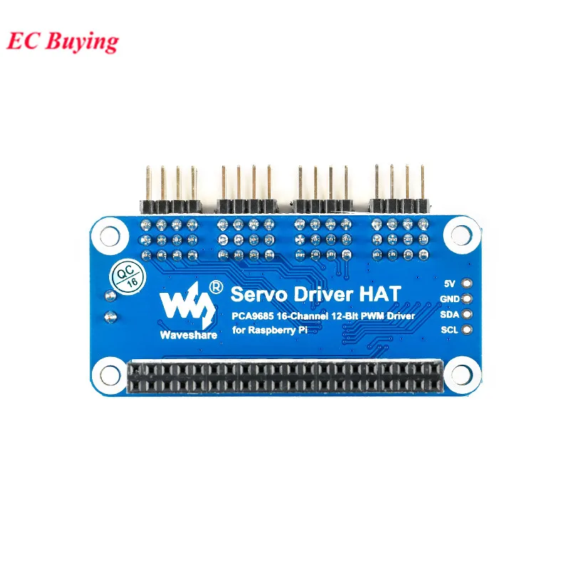 16 Channel Servo Driver HAT PWM Servo Motor Driver Module Shield Expansion Board HAT for Raspberry Pi RPI Zero W WH 3B Plus 4B