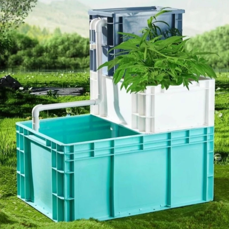 Turtle Turnover Box Large Multifunctional Turtles Filter Box Turtle Fish Plant Ecological Filters Box Turtles Filter System