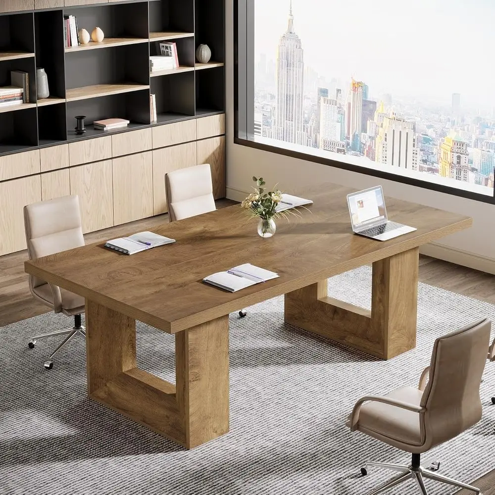 

Большой семена-стол из натурального дерева для 6-8, идеально подходит для конференц-залов