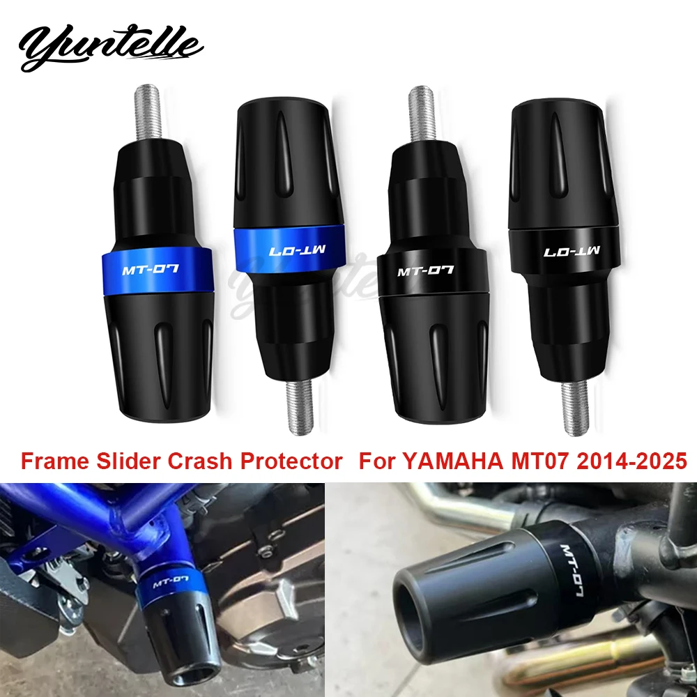 

MT07 слайдер рамы защита от столкновений для YAMAHA MT-07 2014-2025 2024 FZ07 Tracer 700 аксессуары для мотоциклов защита от падения Pad