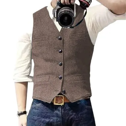 

Men's Elegant Sleeveless Weddings Banquets Suit Vest