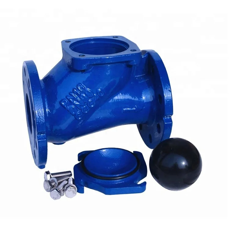 Flanged Cast Ductile Iron Rubber Ball Check Valve DN80 PN16