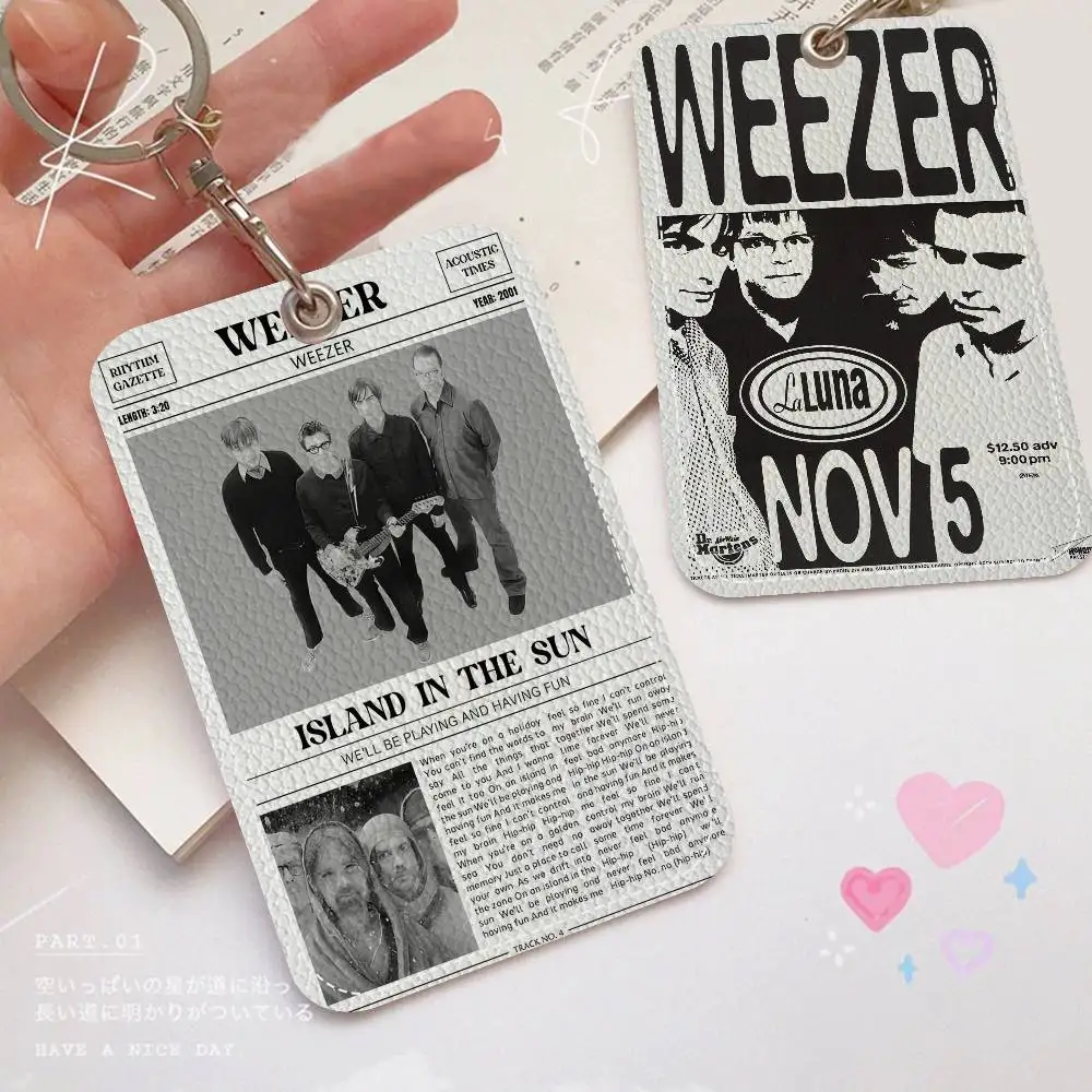 

Брелок для ключей W-Weezer Rock Band, держатели для карт, брелок для ключей, идентификатор банка, автобуса, кредитные карты, брелок для ключей, цепочки