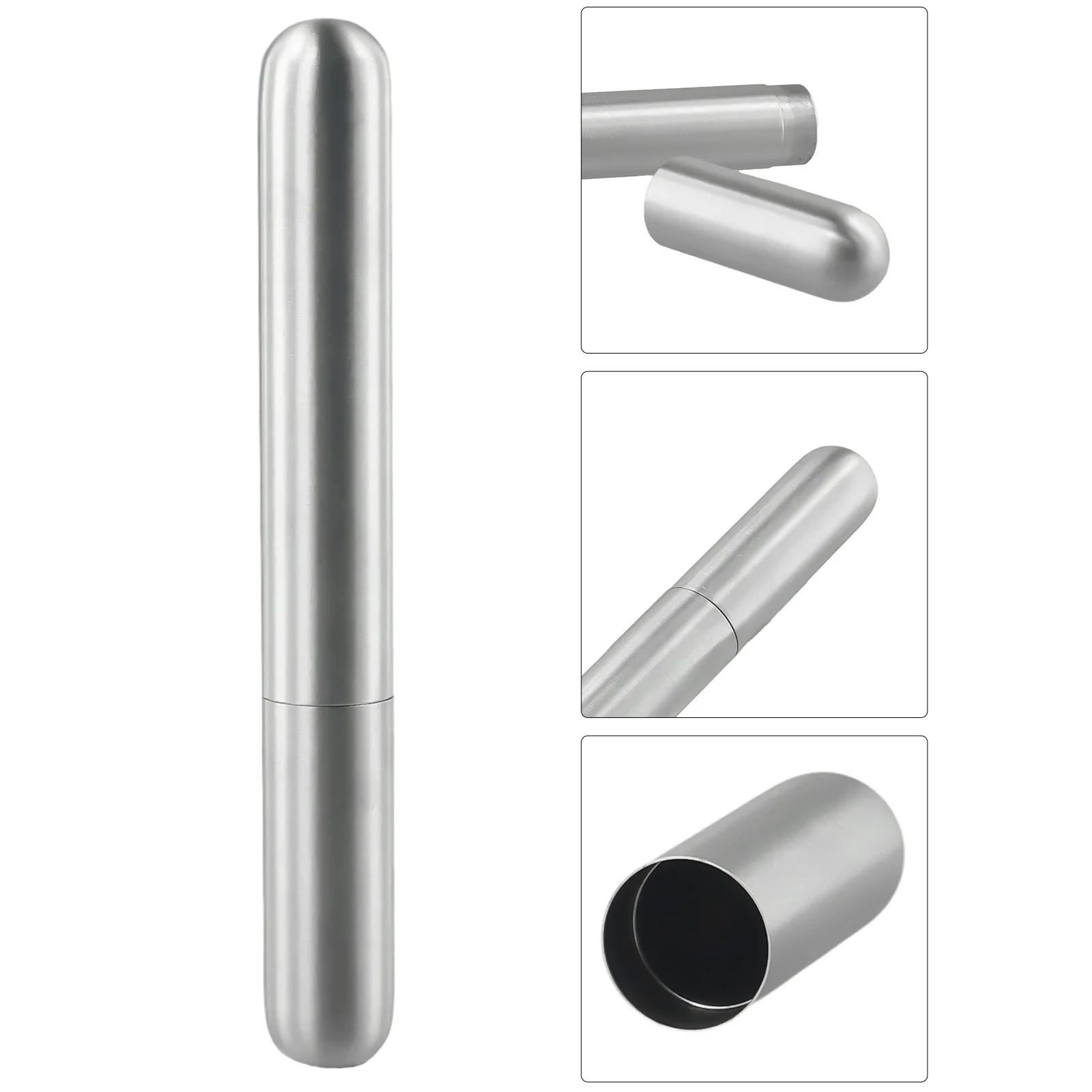 17cm Stainless Steel Cigar Tube Case Cigarettes Holder Container Portable Cigar Storage Tube