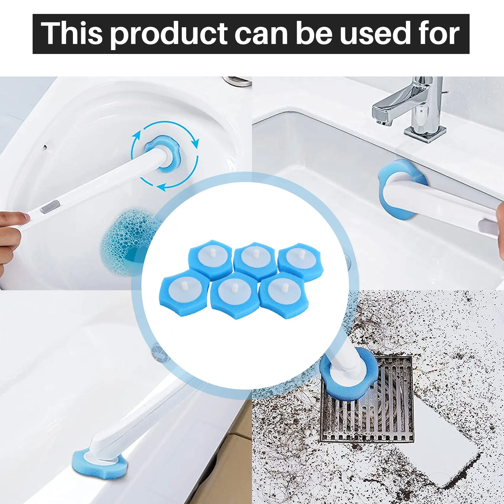 36 peças de substituição de escova de vaso sanitário, substituição de bastão de vaso sanitário, substituição de limpador de vaso sanitário, escova de vaso sanitário descartável