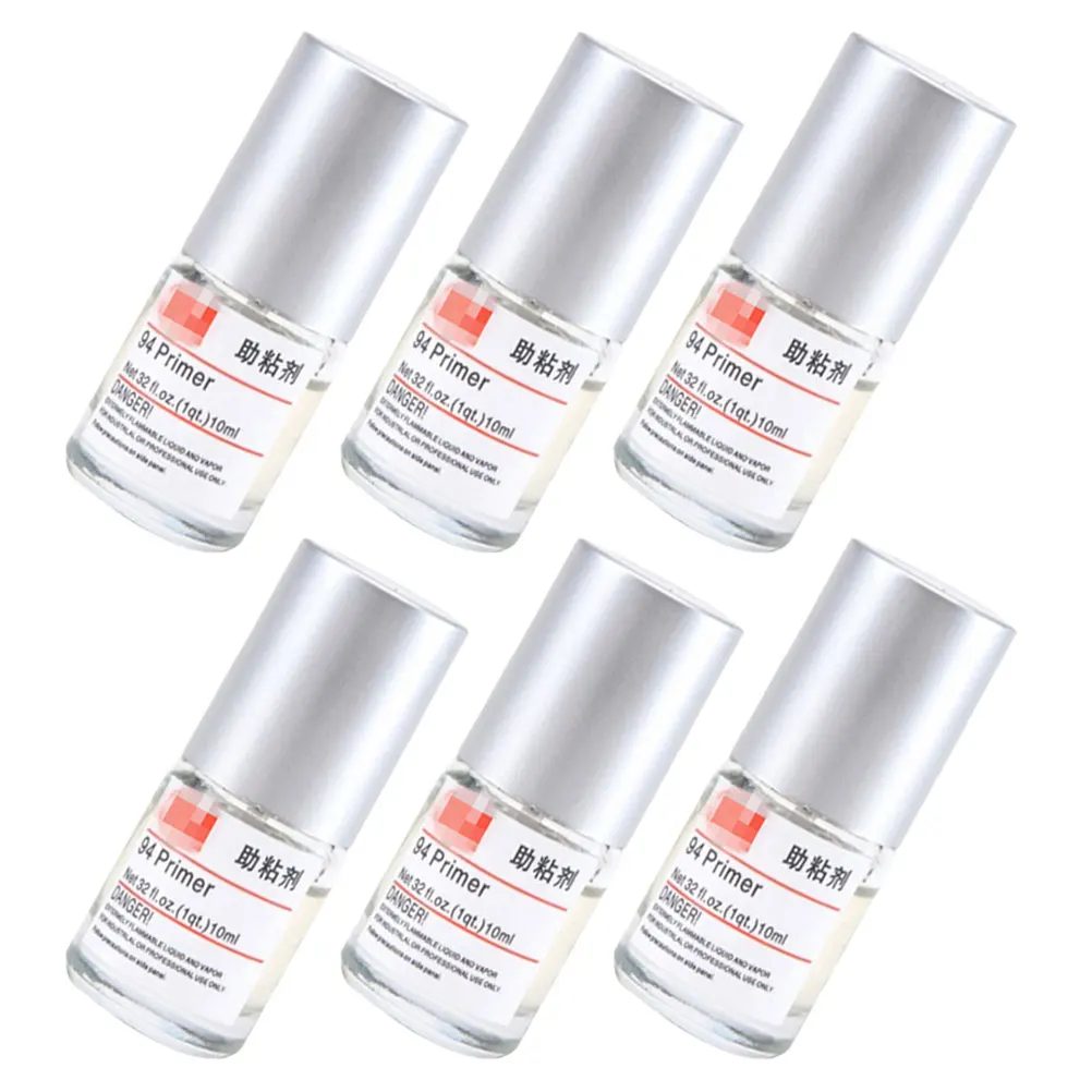 

6 Bottles 10ml Adhesion Promoter Double-sided Automotive Adhesive Primer for Plastic Rubber Ceramic Metal Portable Small Bottle