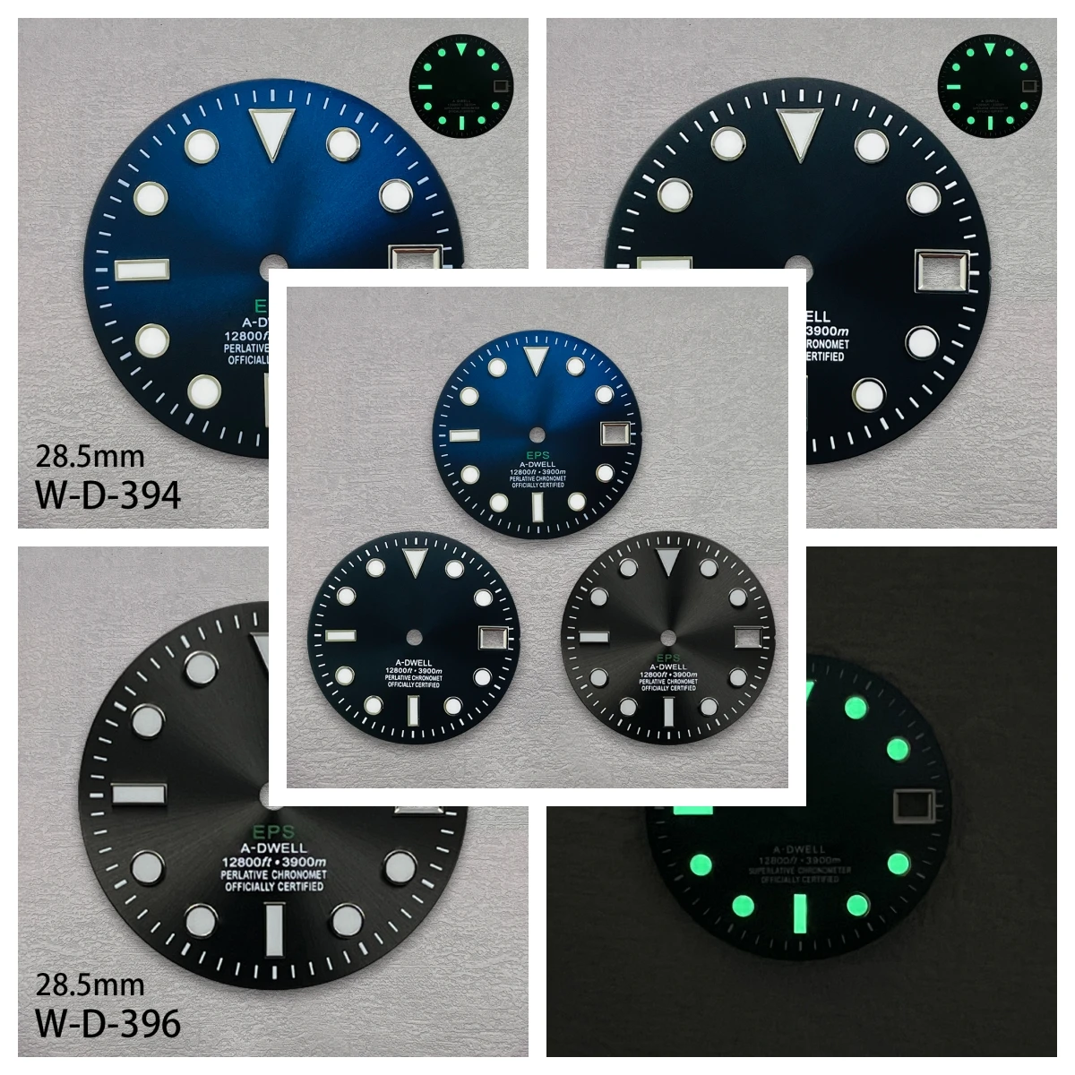 

28.5mm High Quality S Logo SUB Dial NH35 Dial Suitable For NH35/NH36 Movement C3 Green Luminous NH35 Modification Accessories