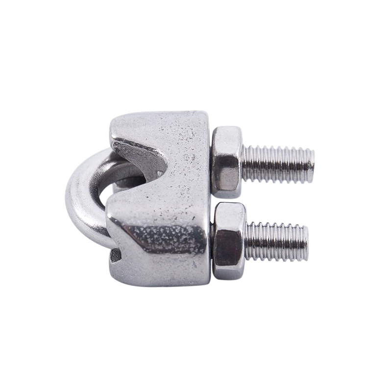 AT43-4Pcs Stainless Steel Cable Clip Saddle Clamp For 5/32 Inch 4Mm Wire Ropes