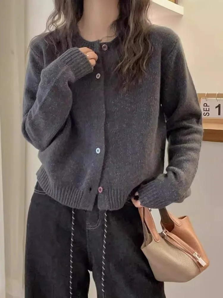 유니크 니트 롱 스웨터 가디건 캐주얼 출퇴근 여성 상의 다용도 가을 신상 슬레 버튼 오픈 셔츠 시적인 린