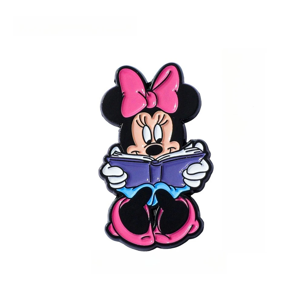 Miniso かわいい創造的な人格ミッキーミニーメタルバッジミッキーマウス合金ドロップブローチアクセサリーピン装飾