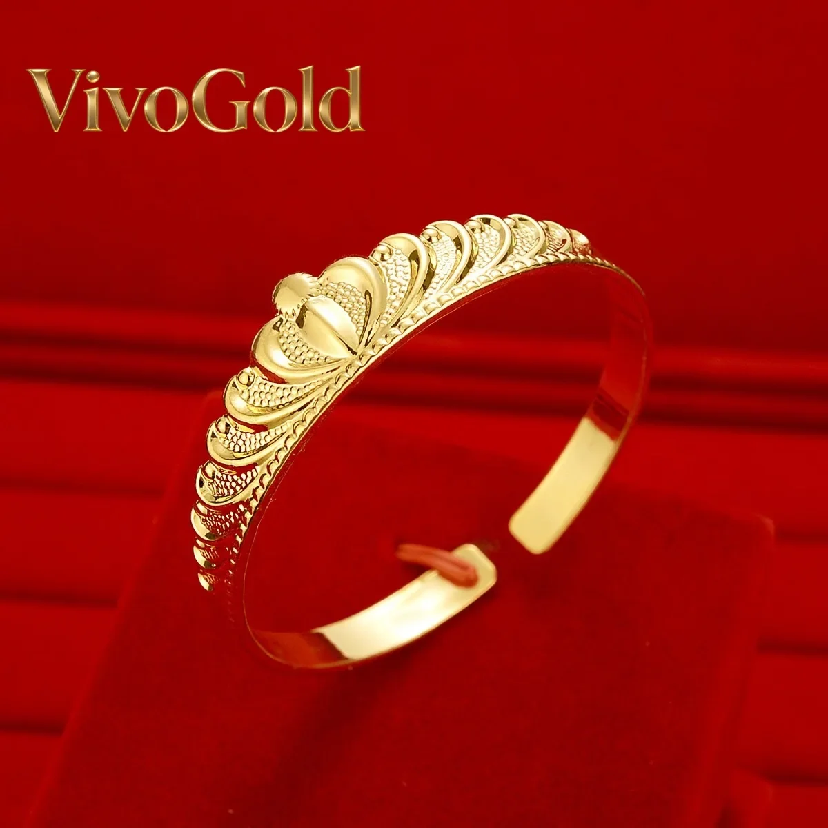 VivoGold9999 genuine gold 24K genuine gold high-end crown bracelet with adjustable opening gold bracelet and gold jewelry access