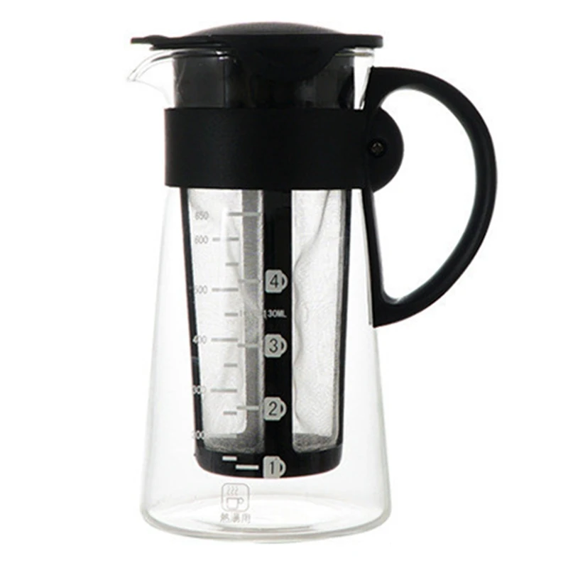 AA94-Glass Coffee Maker Coffee Maker Cold Extract Ice Brewed Water Bottle Non-Rust Filter Coffee Pot