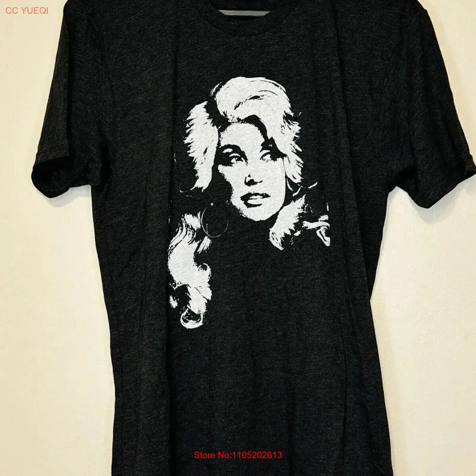 تي شيرت دوللي بارتون ذو وجه كبير يبدو جيدًا مقاس M فرقة موسيقية رمادية فحمية عتيقة ملابس مصممة قابلة للتنفس قليلاً #1