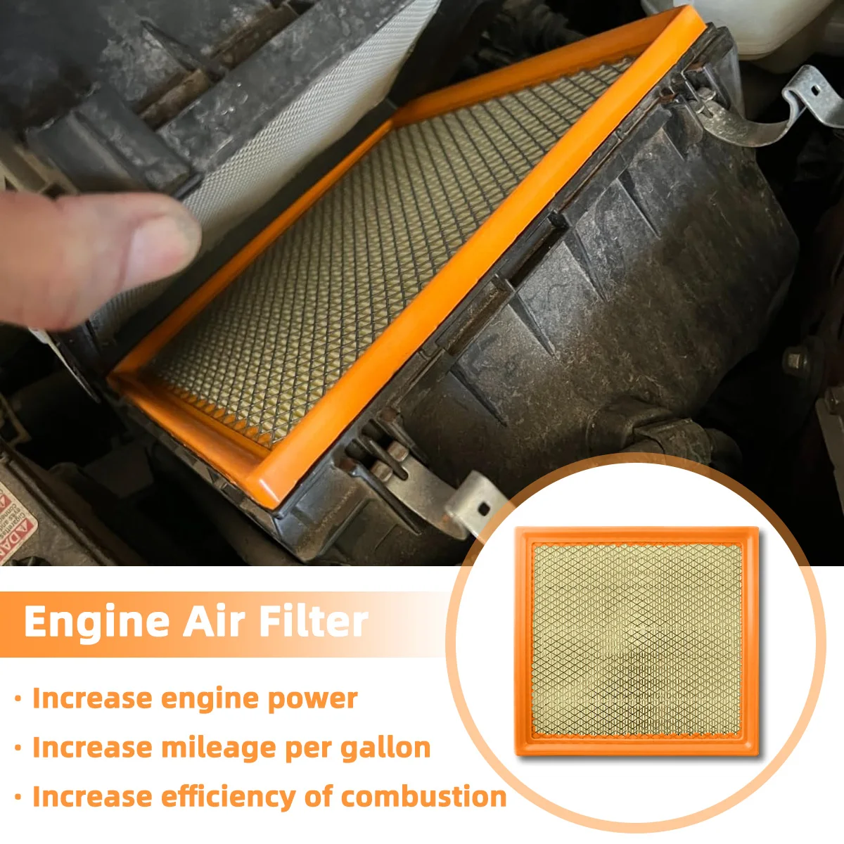 Auto-Motorluftfilter CA10262 Passend für Ford Expedition F-150 F-250 F-350 Lincoln Navigator, 7C3Z-9601-A, PA4323, 5372WS, WAF2883 – Detail 2