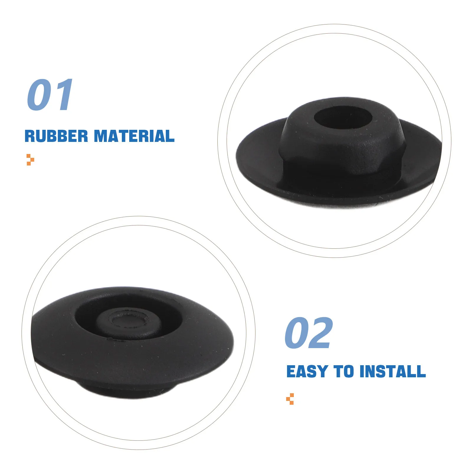 24Pcs Car Door Rubber Plugs Black Watertight Sealing Caps Dustproof Round Hole Stoppers Auto Body Trailer Protective Covers