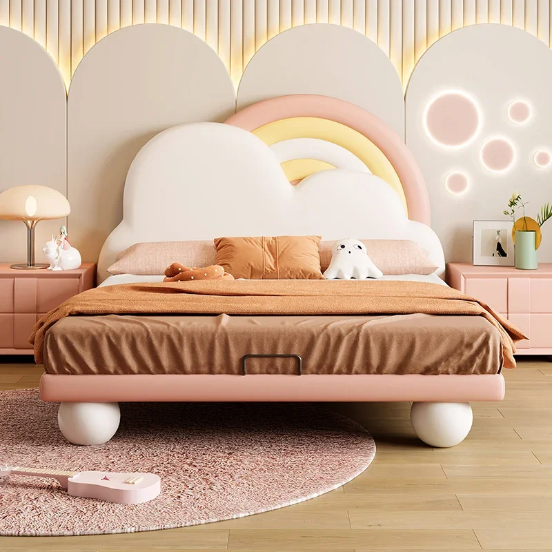 Design Princess Luxury Double Bed Kids Modern Girls Boys Single Children Beds Loft Queen Lit De Chambre A Coucher Home Furniture