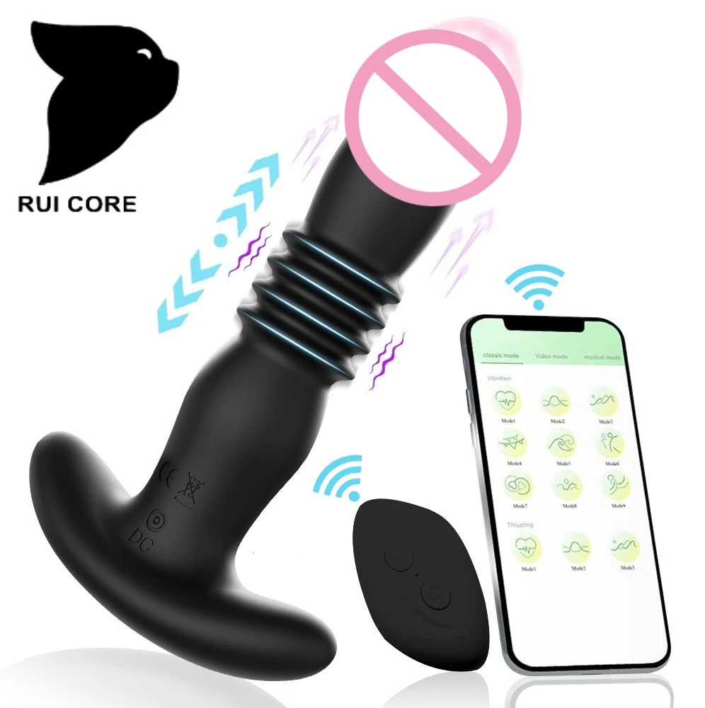 USB Uomini Buttplug Telescopico Vibrazione Butt Plug Vibratore Anale Giocattoli Del Sesso A Distanza Senza Fili per Le Donne Culo Anale Massaggiatore Della Prostata