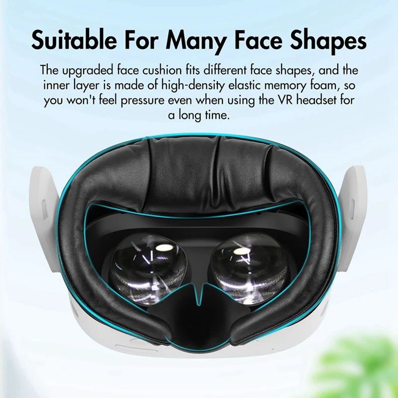 3 In 1 Face สําหรับ Meta Quest 3S PU หนัง Facial Interface เปลี่ยนแผ่นซิลิโคนจมูก Pad VR อุปกรณ์เสริม