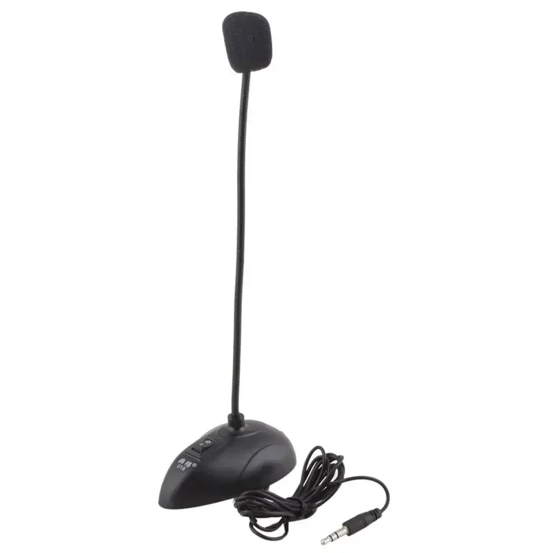 3.5mm Plug Stand Mini Studio Speech Microphone Gooseneck Wired Microphone Flexible for Computer PC Desktop Notebook Accessories