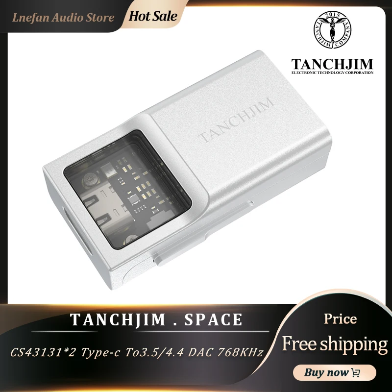 

Tanchjim Space Portable DAC Headphone Amplifier Dual CS43131 USB C To 3.5 4.4mm Outputs Mobile Phone Decoder DSD256 768KHz AMP