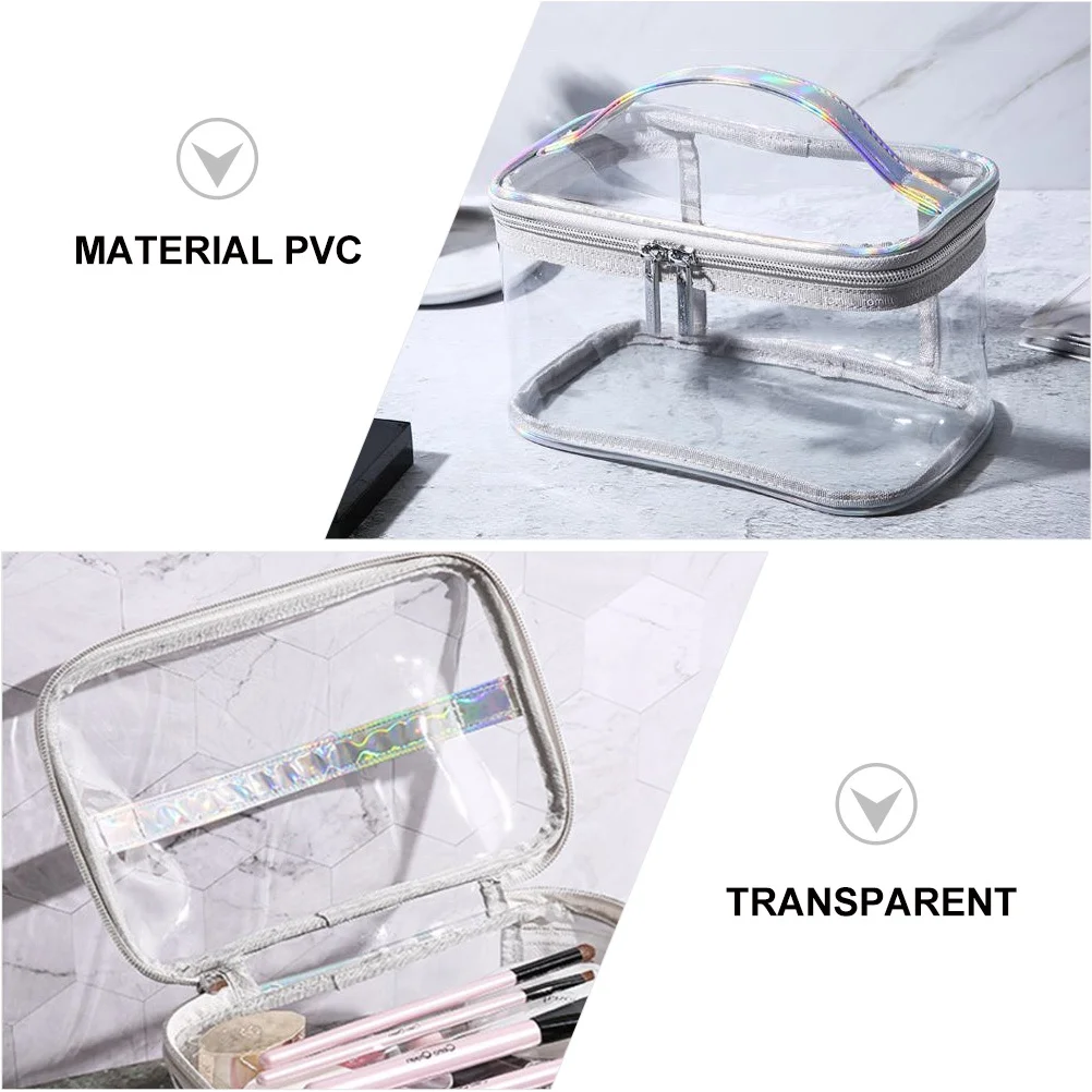 

Toiletry Bag Portable PVC Makeup Organizer Large Capacity Travel Storage Holder Simple Design for Business Trip Camping